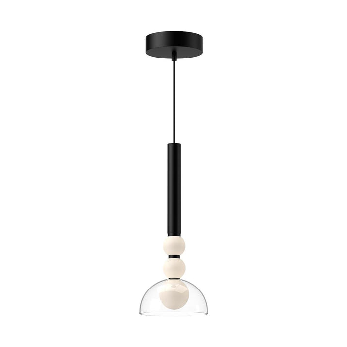 Rise 6-in Black/clear Led Pendant | PD30502-BK/CL