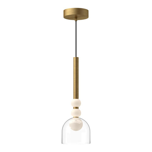 Rise 6-in Brushed Gold/clear Led Pendant | PD30505-BG/CL
