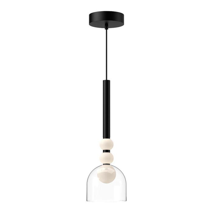 Rise 6-in Black/clear Led Pendant | PD30505-BK/CL-UNV