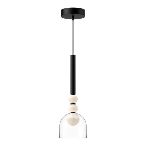 Rise 6-in Black/clear Led Pendant | PD30505-BK/CL
