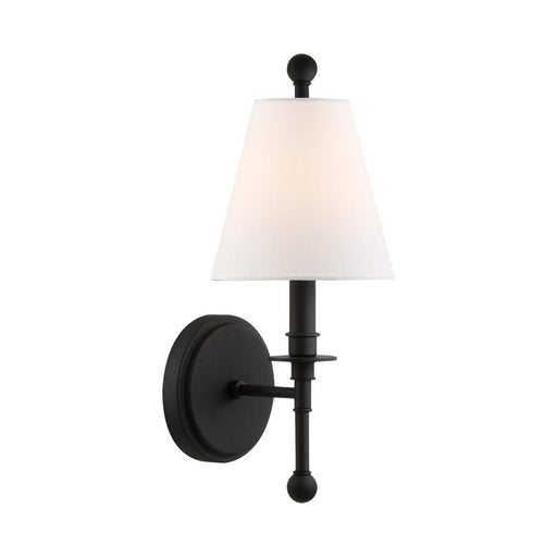 Crystorama Riverdale 1 Light Black Forged Sconce