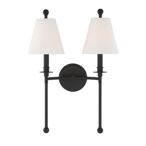 Crystorama Riverdale 2 Light Black Forged Sconce