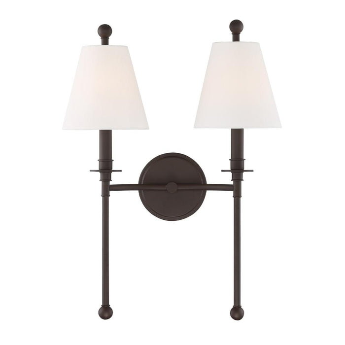 Crystorama Riverdale 2 Light Dark Bronze Sconce