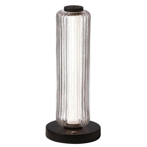 10w Table Lamp, Mb W/ Clr Fluted Glass | RMA-1510LEDT-MB