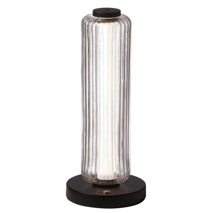 10w Table Lamp, Mb W/ Clr Fluted Glass | RMA-1510LEDT-MB