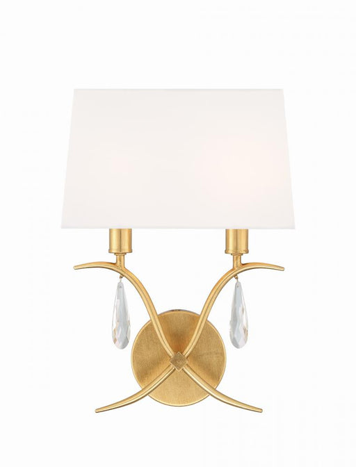 Crystorama Rollins 2 Light Antique Gold Sconce