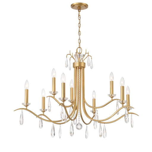 Crystorama Rollins 9 Light Antique Gold Chandelier