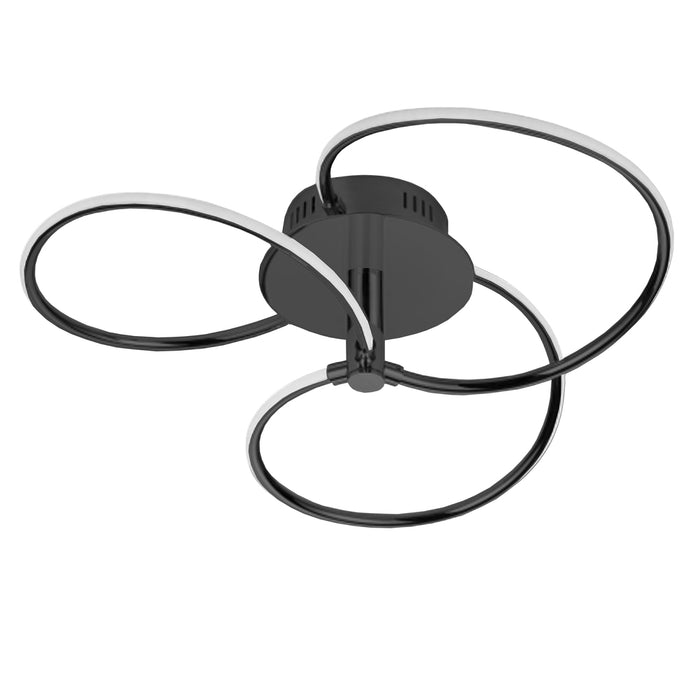 24w Semi-flush Mount, Mb W/ Wh Silicone Diffuser | ROM-223SF-MB