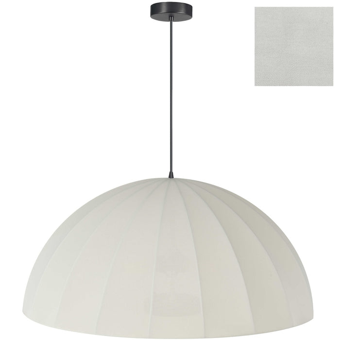 1 Light Matte Black Pendant W/ Beige Linen Shade | RON-301P-MB