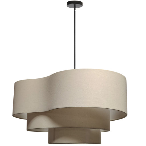 4 Light  Pendant, Mb W/ Nat Shade | ROR-244P-MB-NAT