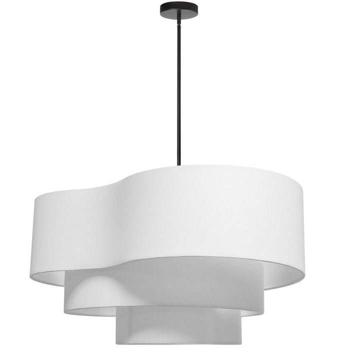 4 Light  Pendant, Mb W/ Wh Shade | ROR-244P-MB-WH