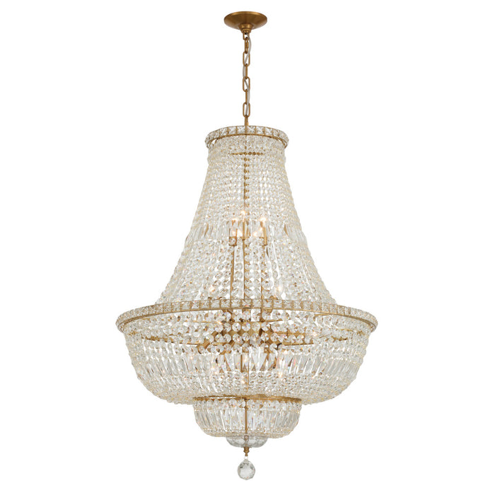 Roslyn 28'' Aged Brass Chandelier | ROS-A1015-AG-CL-MWP