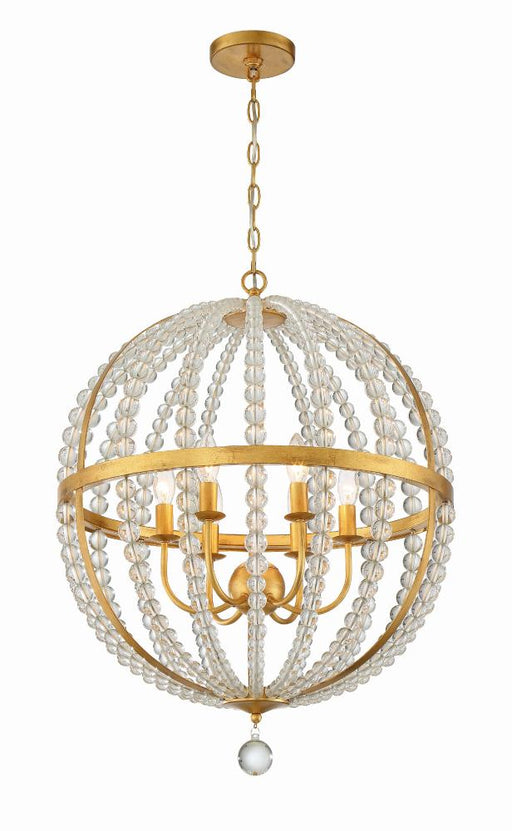 Crystorama Roxy 6 Light Antique Gold Chandelier