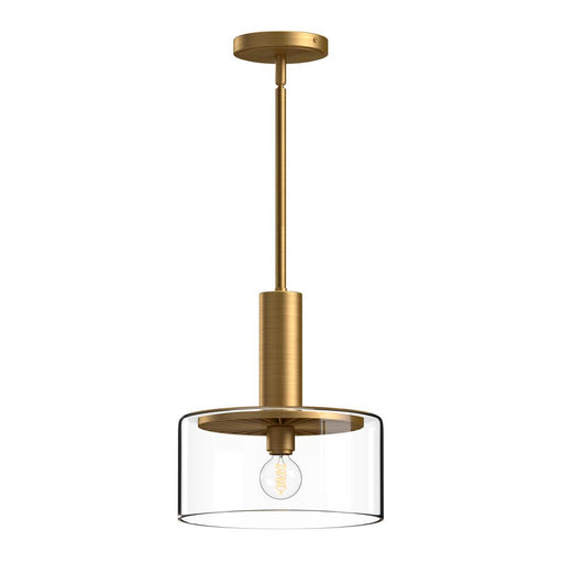 Royale 10-in Aged Gold/clear Glass 1 Light Pendant | PD535010AGCL