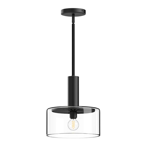 Royale 10-in Clear Glass/matte Black 1 Light Pendant | PD535010MBCL