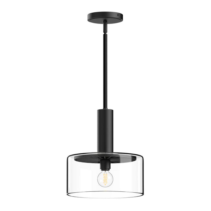 Alora Royale 10-in Clear Glass/Matte Black 1 Light Pendant