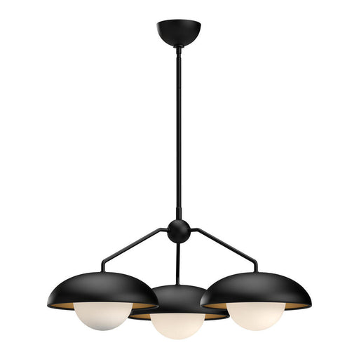 Rubio 28-in Matte Black/opal Matte Glass 3 Lights Chandeliers | CH522328MBOP
