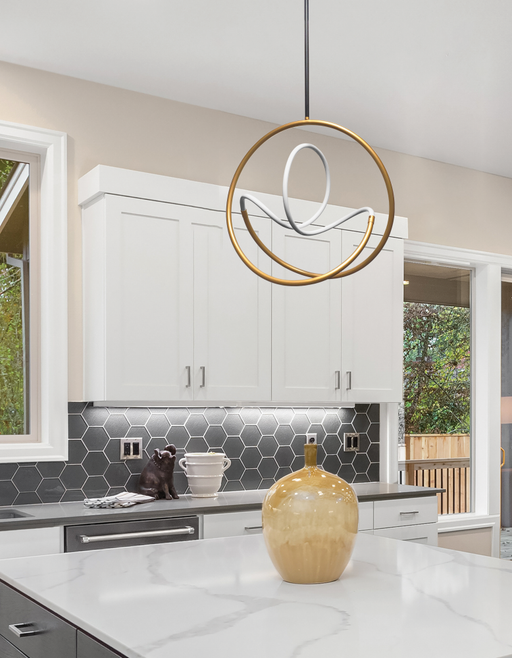 27w Pendant, Gld & Mb | RYN-2427LEDP-GLD-MB