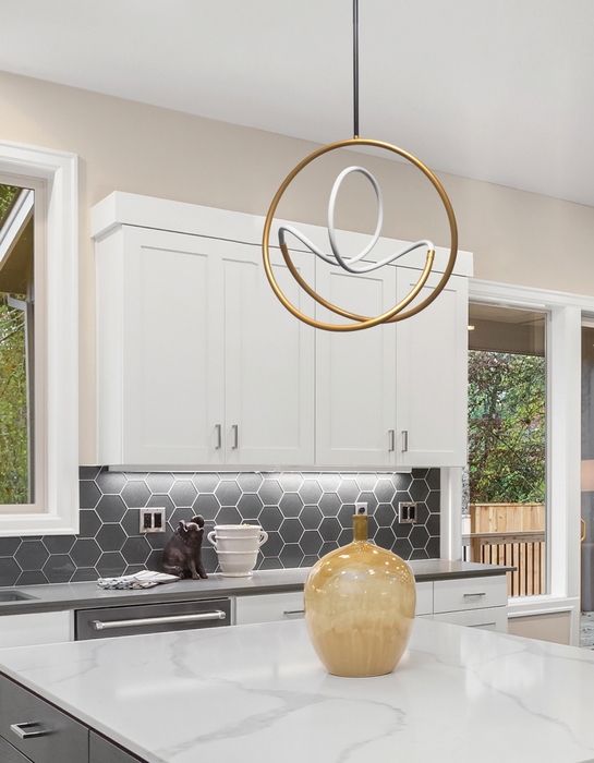 27w Pendant, Gld & Mb | RYN-2427LEDP-GLD-MB