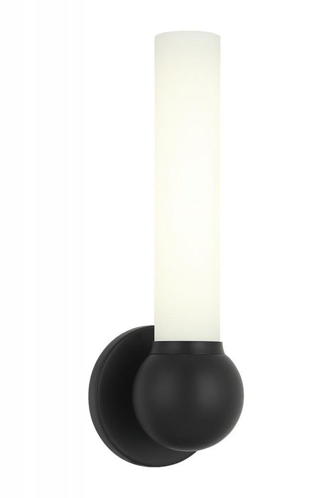 Matteo 1 LT 15.1"H "PIERCE" MATTE BLACK WALL Sconce