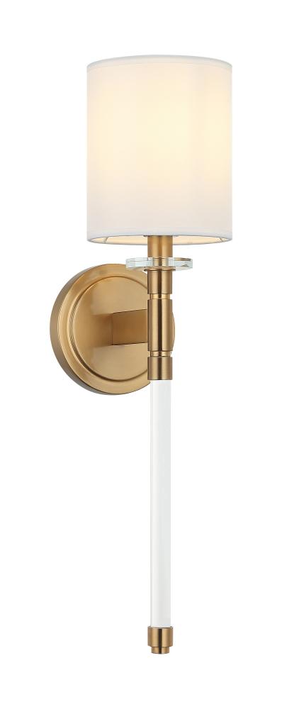 Matteo 1 LT 5"W "FAIRBURN" AGED GOLD WALL Sconce / FABRIC SHADE E12 10W LED