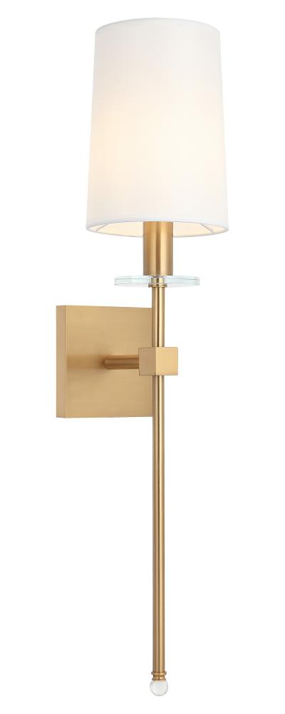 Matteo 1 LT 5.9"W "FAIRBURN" AGED GOLD WALL Sconce / FABRIC SHADE E12 10W LED