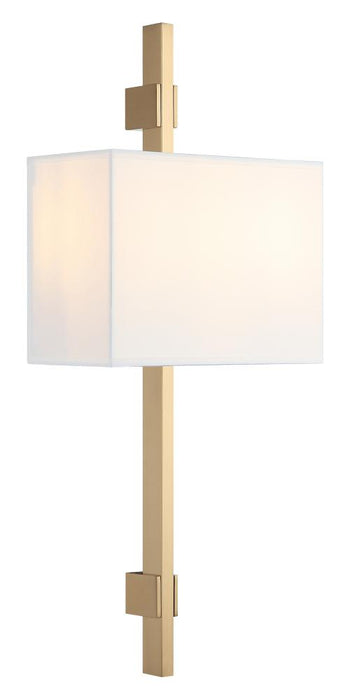 Matteo 2 LT 10"W "BADGLEY" W WHITE FABRIC SHADE AGED GOLD WALL Sconce E12 LED 10W