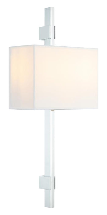 Matteo 2 LT 10"W "BADGLEY" W WHITE FABRIC SHADE CHROME WALL Sconce E12 LED 10W