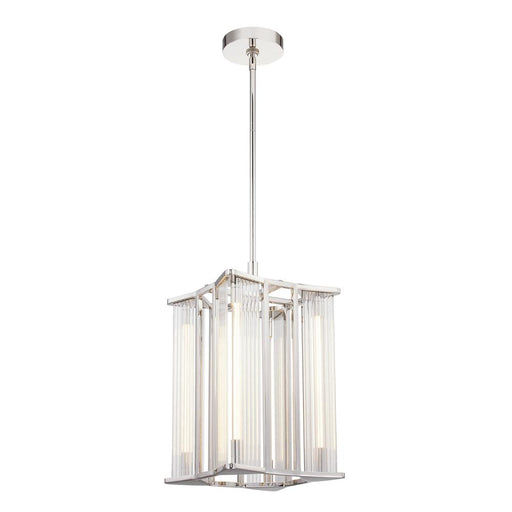 Sabre 11-in Polished Nickel/ribbed Glass Led Pendant | PD339415PNCR-UNV