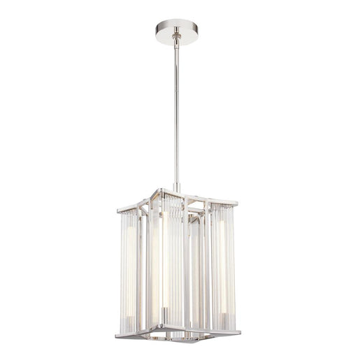 Alora Sabre 11-in Polished Nickel/Ribbed Glass LED Pendant