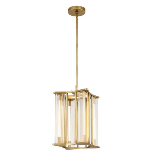 Sabre 11-in Ribbed Glass/vintage Brass Led Pendant | PD339415VBCR-UNV