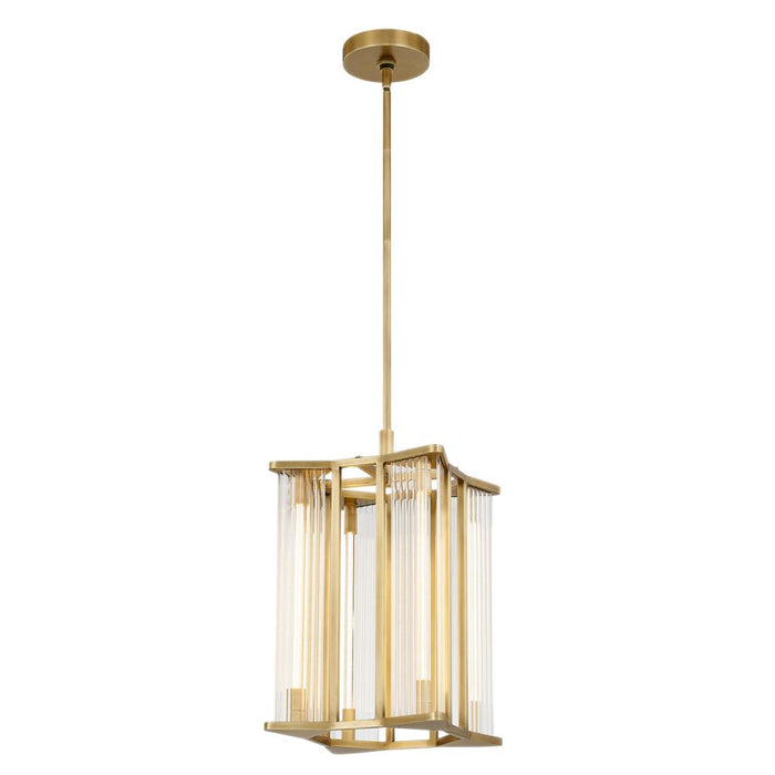 Sabre 11-in Ribbed Glass/vintage Brass Led Pendant | PD339415VBCR-UNV