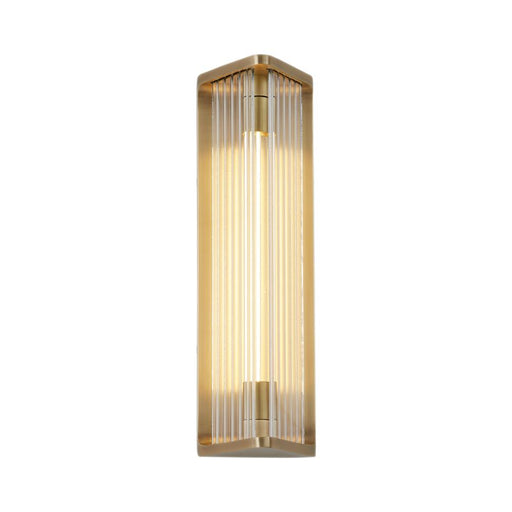 Alora Sabre 12-in Ribbed Glass/Vintage Brass LED Wall/Vanity