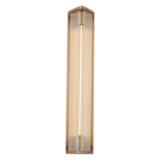 Alora Sabre 23-in Ribbed Glass/Vintage Brass LED Wall/Vanity