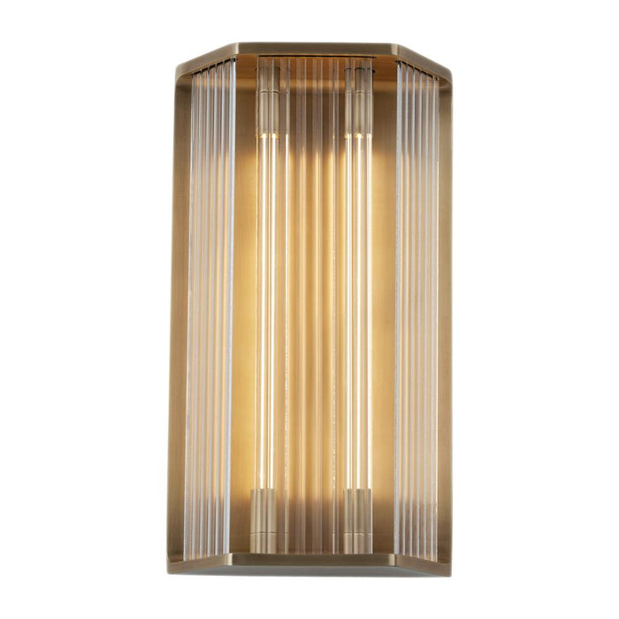 Sabre 16-in Ribbed Glass/vintage Brass Led Wall/vanity | WV339216VBCR