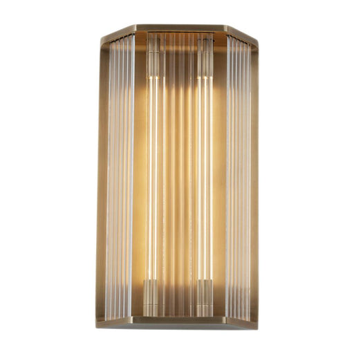 Alora Sabre 16-in Ribbed Glass/Vintage Brass LED Wall/Vanity