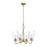Salem 23-in Brushed Gold/clear Glass 4 Lights Chandeliers | CH570423BGCL