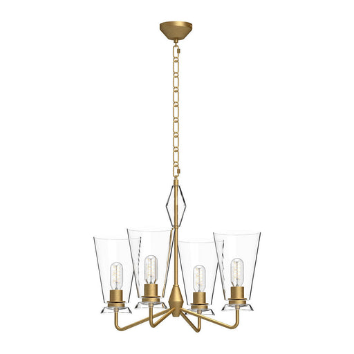 Salem 23-in Brushed Gold/clear Glass 4 Lights Chandeliers | CH570423BGCL