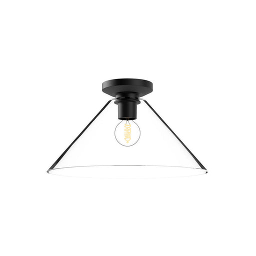 Salem 14-in Clear Glass/matte Black 1 Light Flush Mount | FM570314MBCL