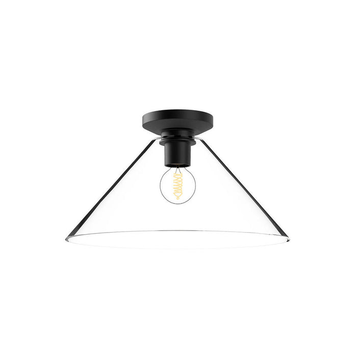 Salem 14-in Clear Glass/matte Black 1 Light Flush Mount | FM570314MBCL