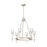 Alora SALITA 6 LIGHT Chandelier POLISHED NICKEL RIBBED CRYSTAL