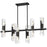  12 Light  Horiz Chandelier, Mb W/ Clear Fluted Glass | SAM-4012HC-MB