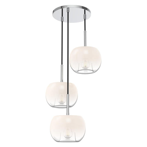 Samar 14-in Chrome/opal Glass 3 Lights Chandeliers | CH57514-CH/OP