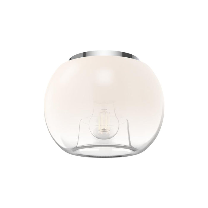 Samar 8-in Chrome/opal Glass 1 Light Flush Mount | FM57508-CH/OP