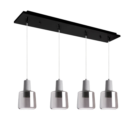 Samson 28-in Black/smoked Glass 4-light Multi Pendant | MP12506BKSM-04