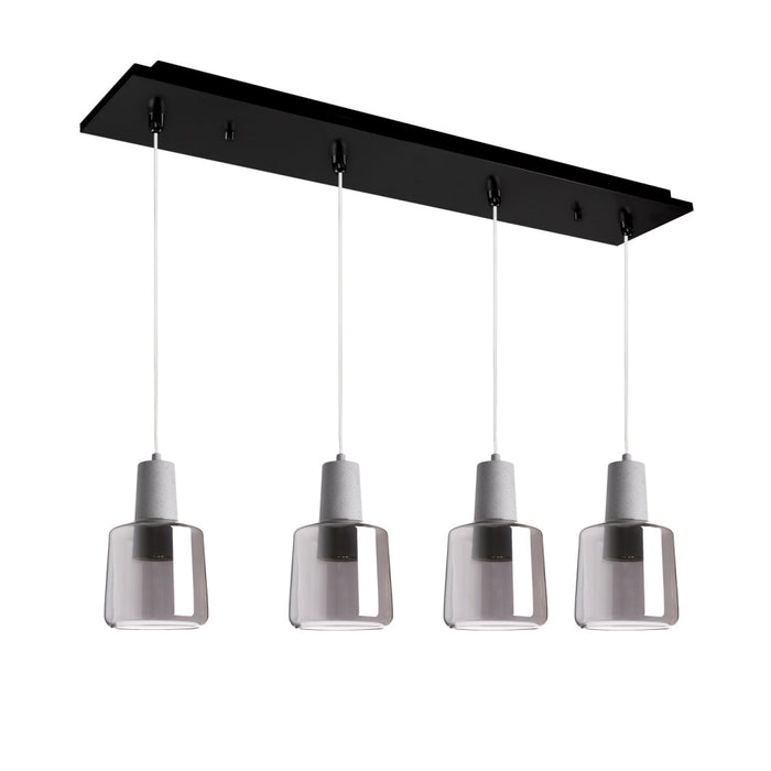 Samson 28-in Black/smoked Glass 4-light Multi Pendant | MP12506BKSM-04