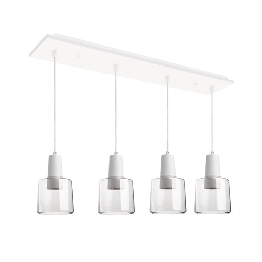 Samson 28-in White/clear Glass 4-light Multi Pendant | MP12506WHCL-04