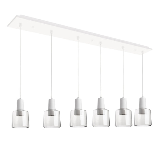 Samson 42-in White/clear Glass 6-light Multi Pendant | MP12506WHCL-06