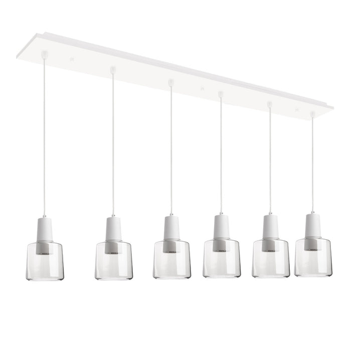 Samson 42-in White/clear Glass 6-light Multi Pendant | MP12506WHCL-06