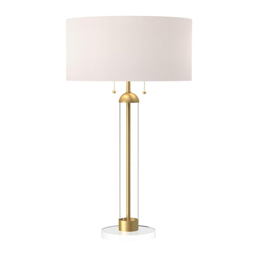 Alora Sasha 18-in Brushed Gold/White Linen 2 Lights Table Lamp